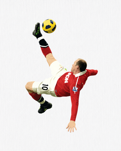 Manchester United - Rooney Overhead vs City | Printed Club Classic T-Shirt