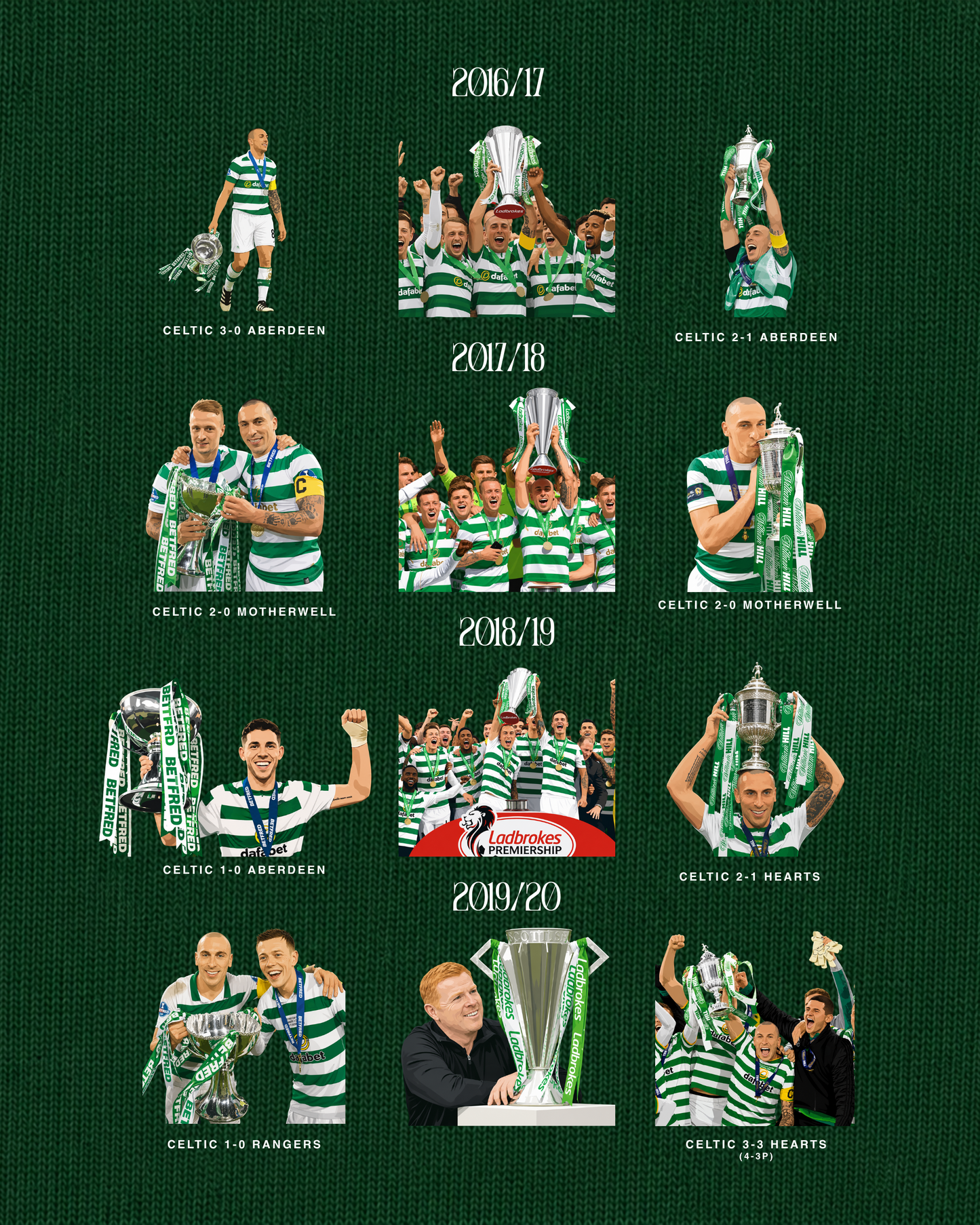 Celtic FC - Quadruple Treble | Printed Club Classic T-Shirt