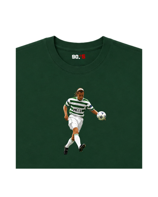 Celtic FC - Larsson Chip vs Rangers | Printed Club Classic T-Shirt