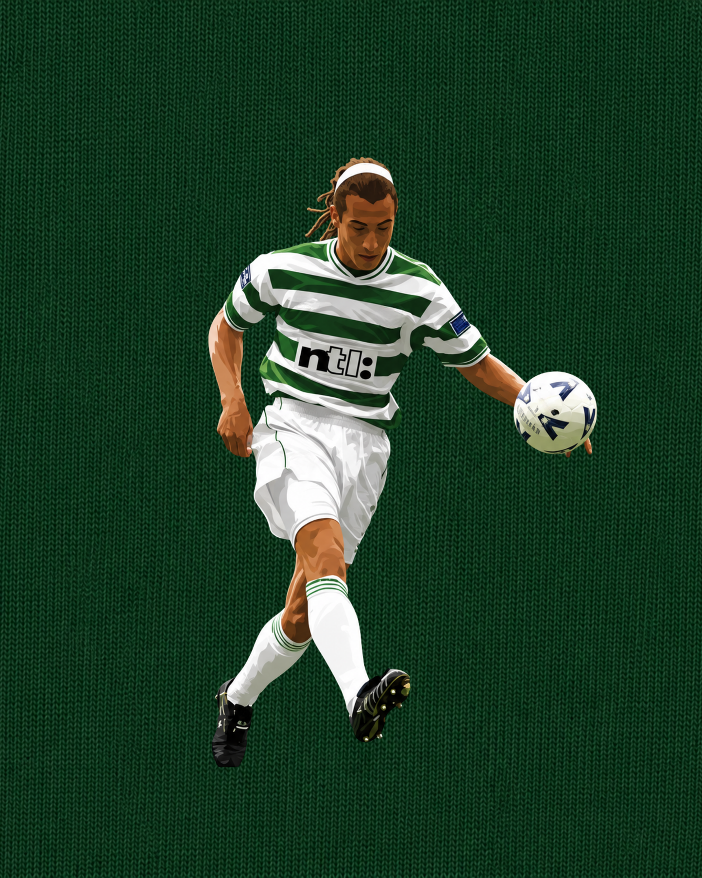 Celtic FC - Larsson Chip vs Rangers | Printed Club Classic T-Shirt