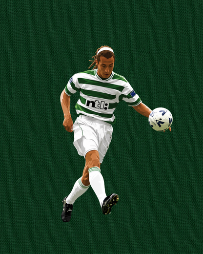 Celtic FC - Larsson Chip vs Rangers | Printed Club Classic T-Shirt