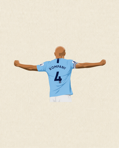 Manchester City - Kompany | Printed Club Classic T-Shirt