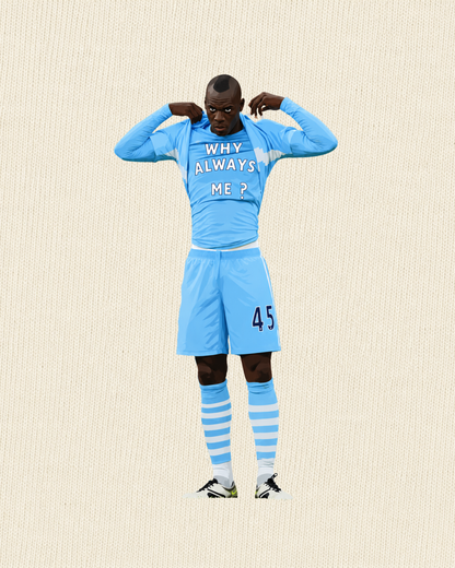 Manchester City - Why Always Balotelli? | Printed Club Classic T-Shirt