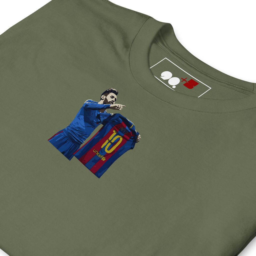 Barcelona - Messi Celebration vs Real Madrid | Printed Club Classic T-Shirt
